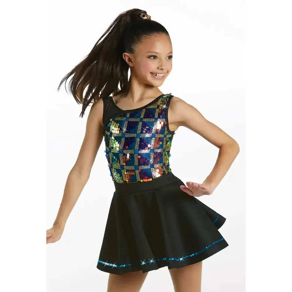 Pre-Owned Dance Costume XL Child Gold Weissman 16239 Jazz Tap Clogging Musical